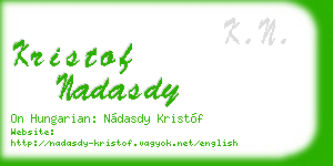 kristof nadasdy business card