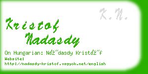 kristof nadasdy business card